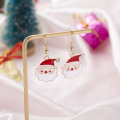 Shangjie Oem Joyas Presente de Natal Brincos de gancho de moda atacado para mulheres fofas Papai Noel Brincos de jóias de Natal